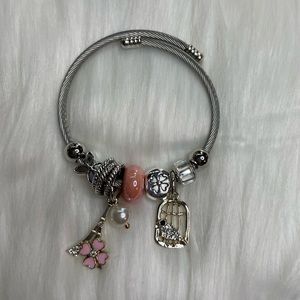Fashion Bracelet Bird Cage + Eiffel tower charms